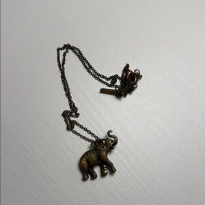 Bronze Elephant Pendant Necklace